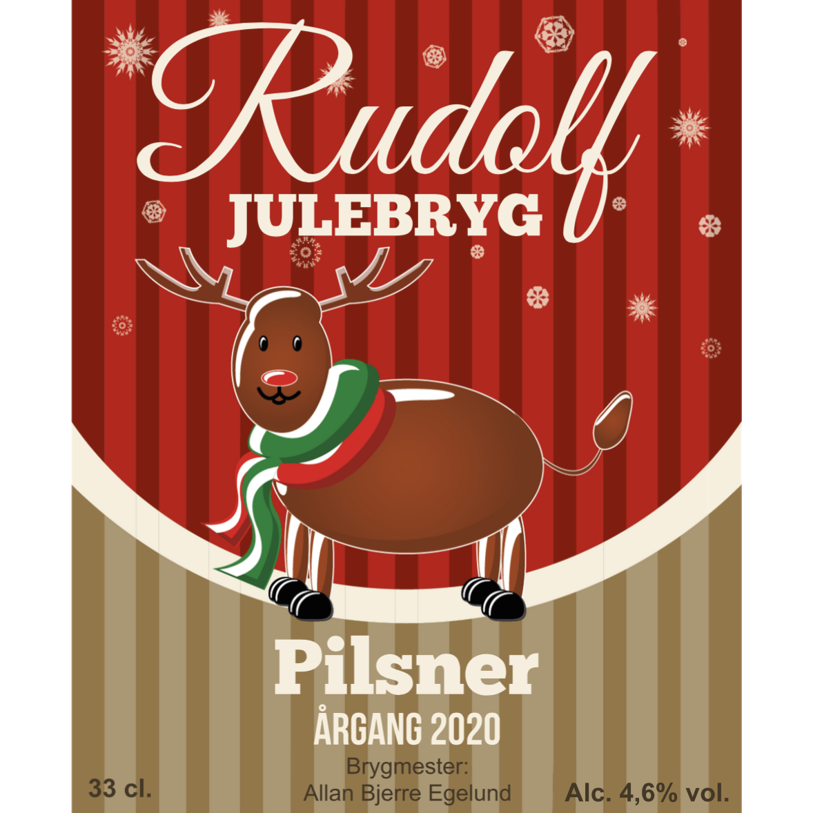 Rudolf Julebryg - design din egen øl etiket - The Beer Label 